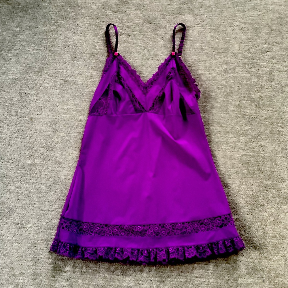 Carol Maloney Purple Mini Slip Dress Sz. L